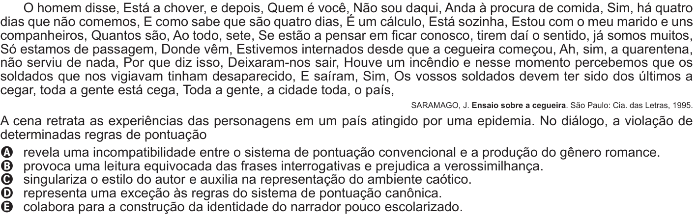 Questão 44 no caderno Azul do ENEM 2017