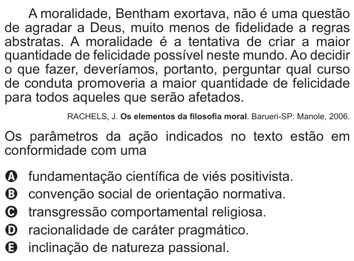 Questão 48 no caderno Azul do ENEM 2017