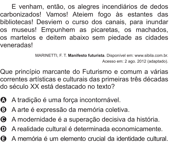 Questão 63 no caderno Azul do ENEM 2017
