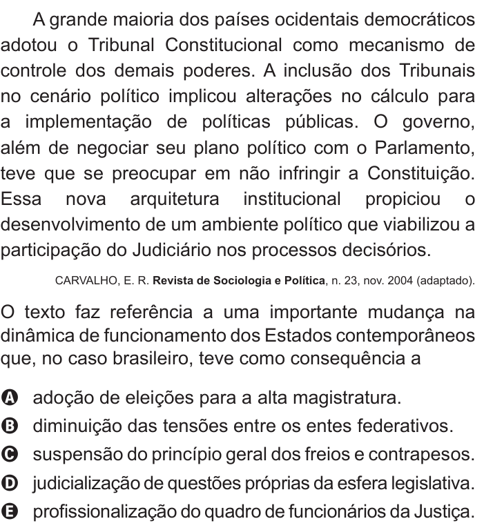 Questão 67 no caderno Azul do ENEM 2017