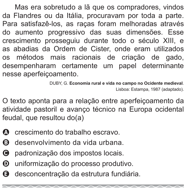 Questão 70 no caderno Azul do ENEM 2017