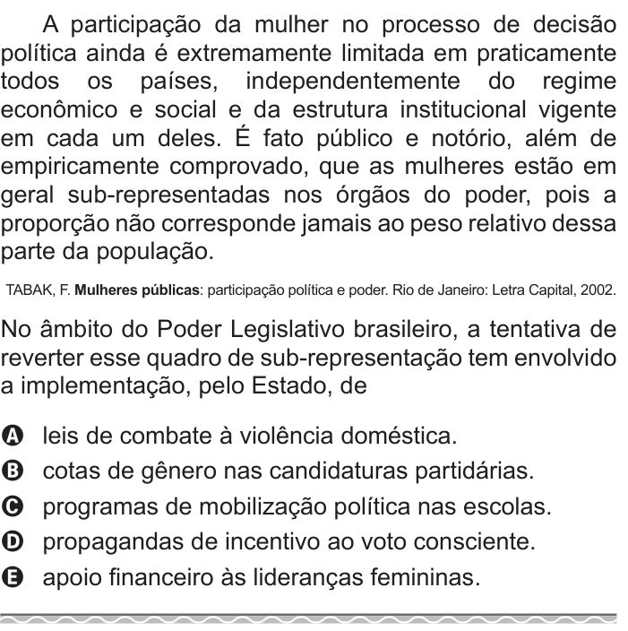 Questão 74 no caderno Azul do ENEM 2017