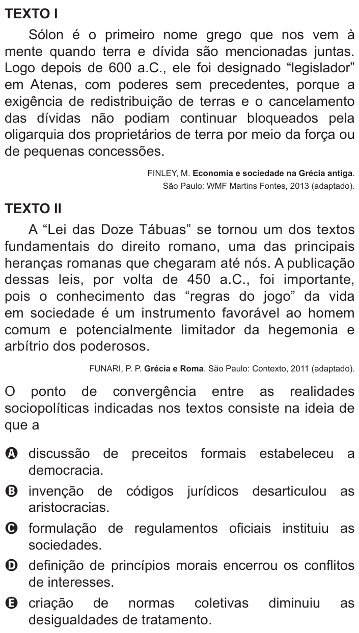 Questão 79 no caderno Azul do ENEM 2017