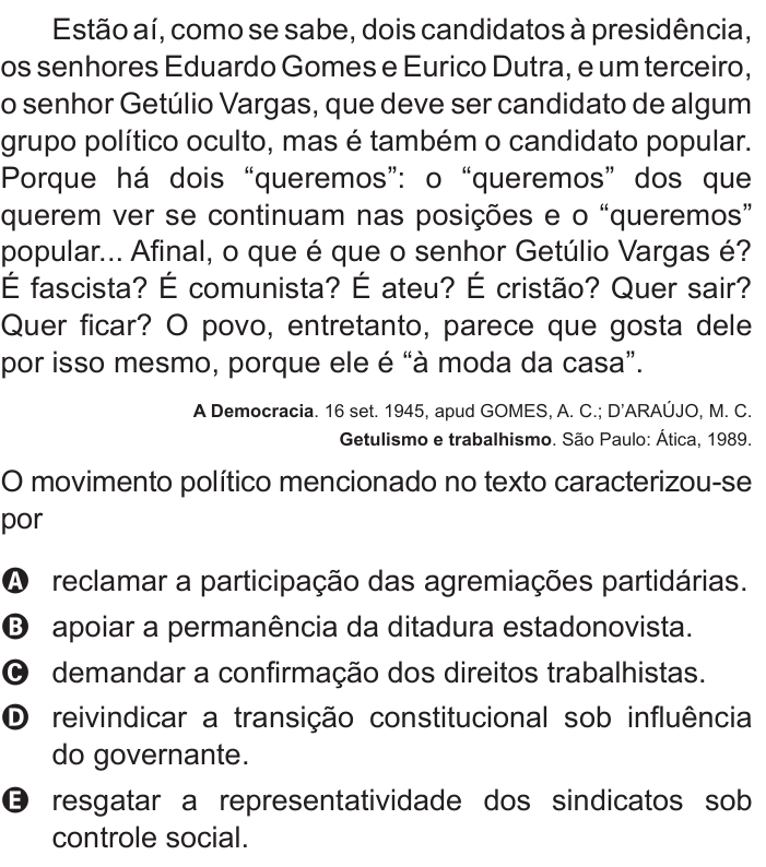 Questão 81 no caderno Azul do ENEM 2017