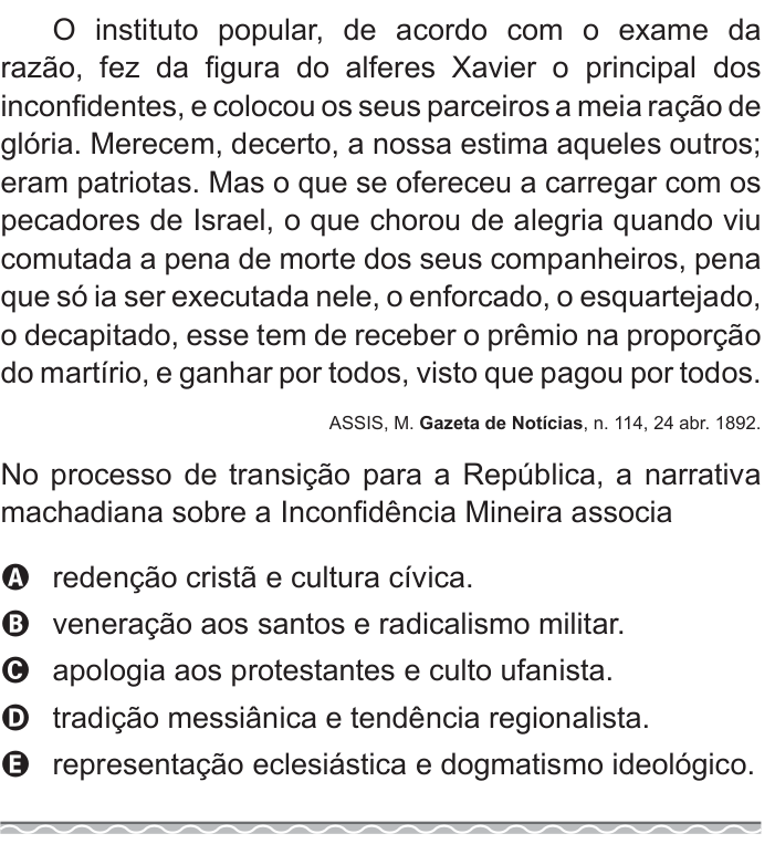 Questão 82 no caderno Azul do ENEM 2017