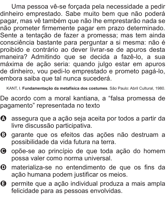 Questão 85 no caderno Azul do ENEM 2017