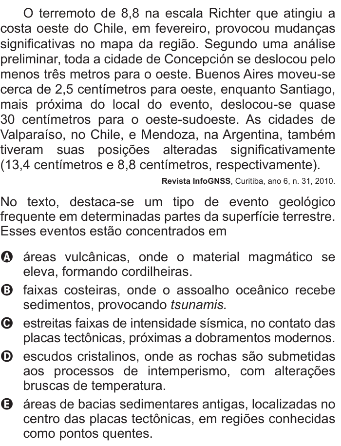 Questão 86 no caderno Azul do ENEM 2017