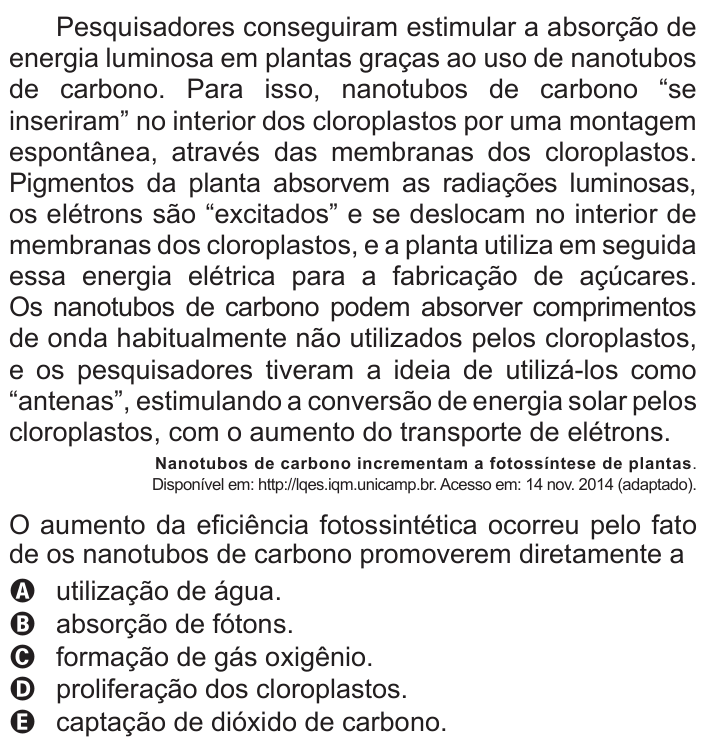 Questão 94 no caderno Azul do ENEM 2017