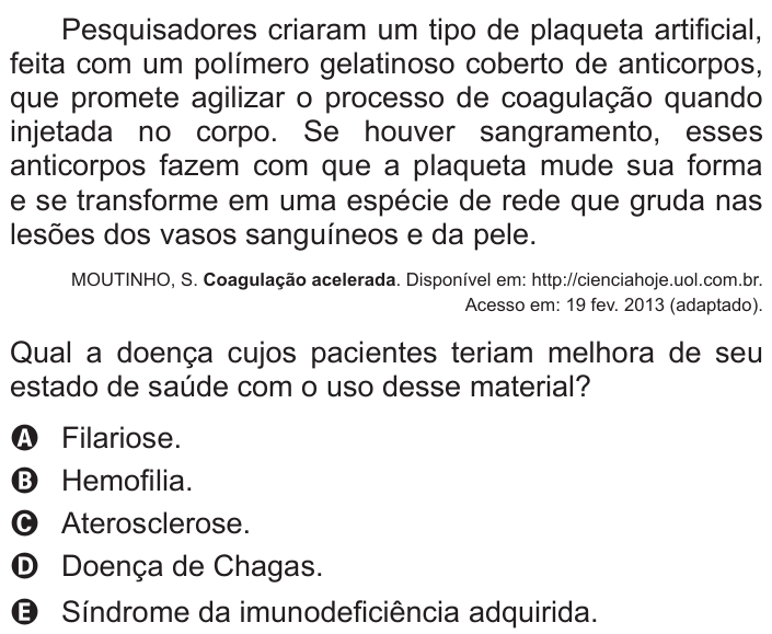 Questão 100 no caderno Azul do ENEM 2017