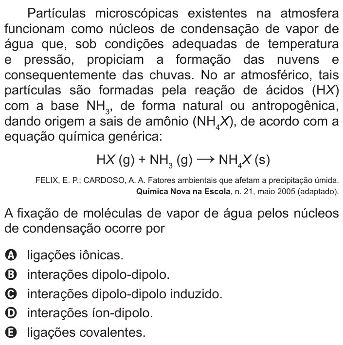 Questão 102 no caderno Azul do ENEM 2017