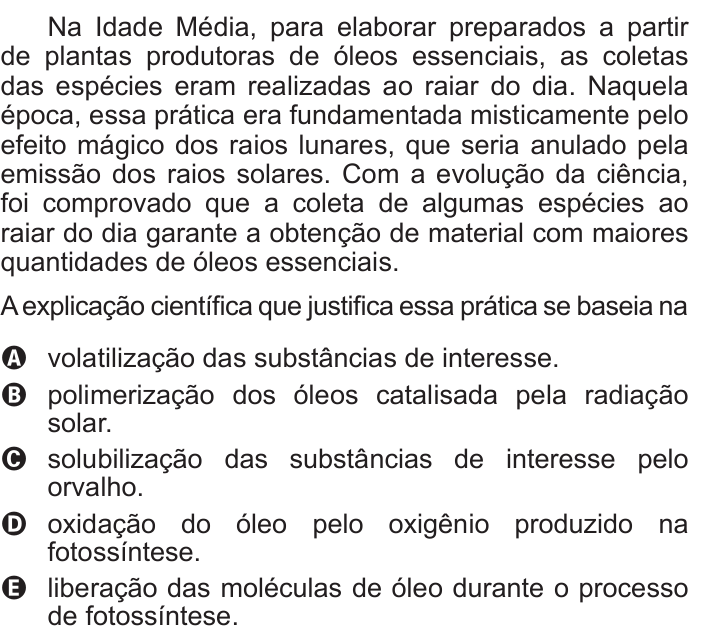 Questão 106 no caderno Azul do ENEM 2017