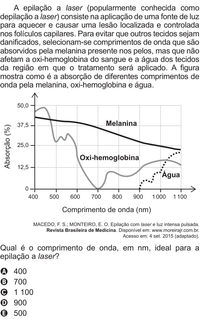 Questão 107 no caderno Azul do ENEM 2017