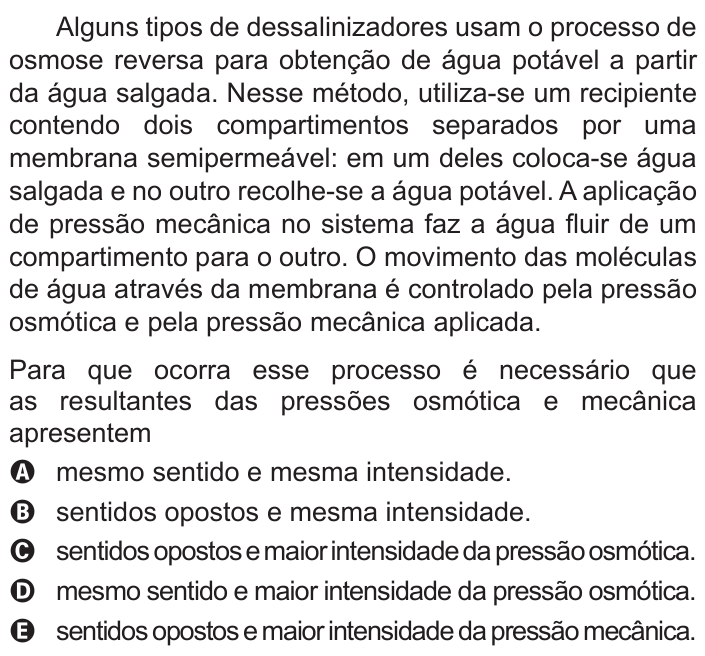 Questão 120 no caderno Azul do ENEM 2017