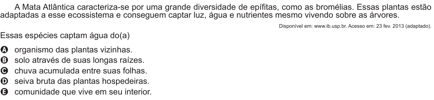 Questão 123 no caderno Azul do ENEM 2017