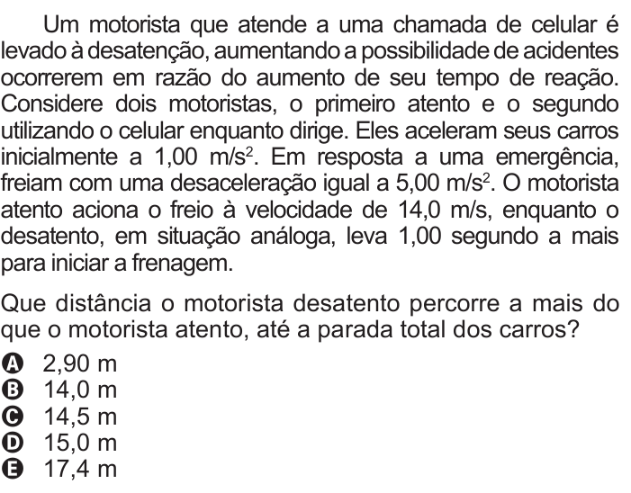 Questão 131 no caderno Azul do ENEM 2017