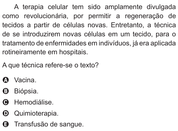 Questão 135 no caderno Azul do ENEM 2017