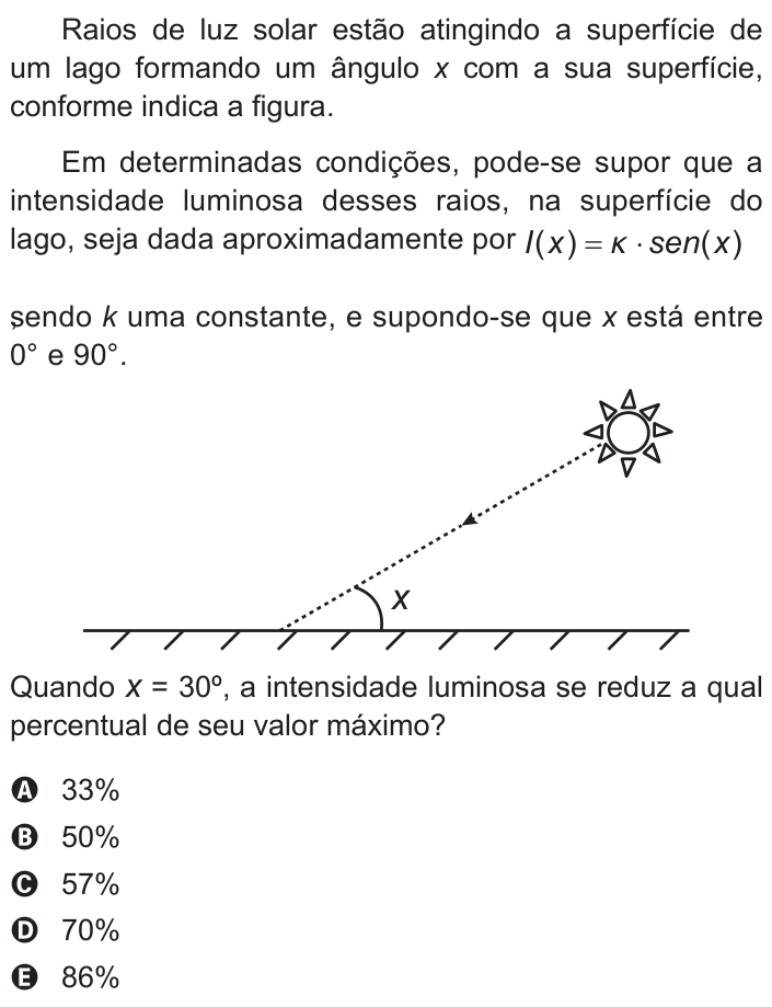 Questão 138 no caderno Azul do ENEM 2017