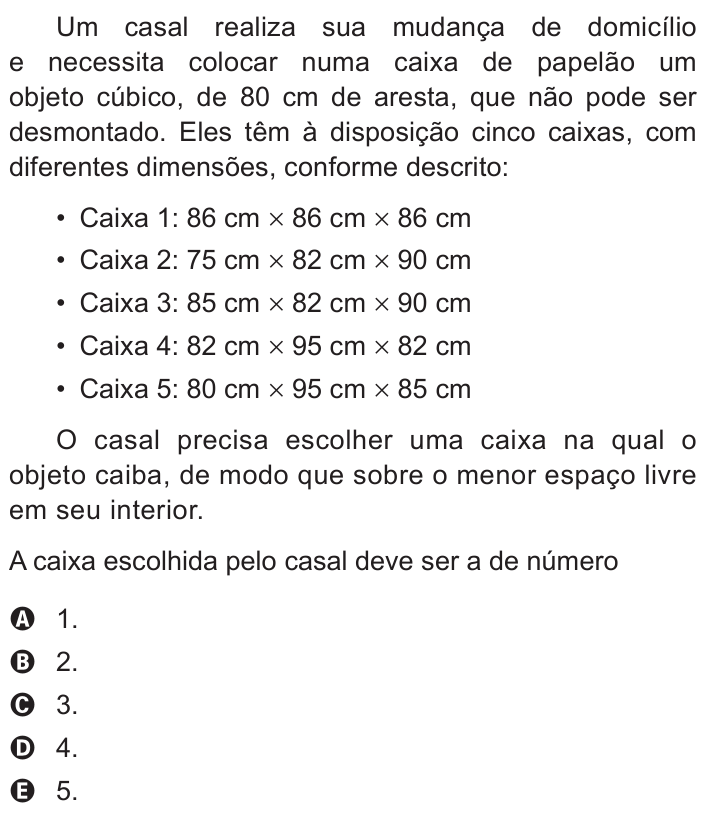 Questão 142 no caderno Azul do ENEM 2017
