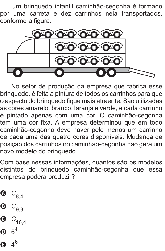 Questão 143 no caderno Azul do ENEM 2017