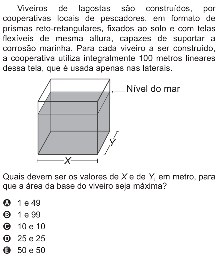 Questão 161 no caderno Azul do ENEM 2017