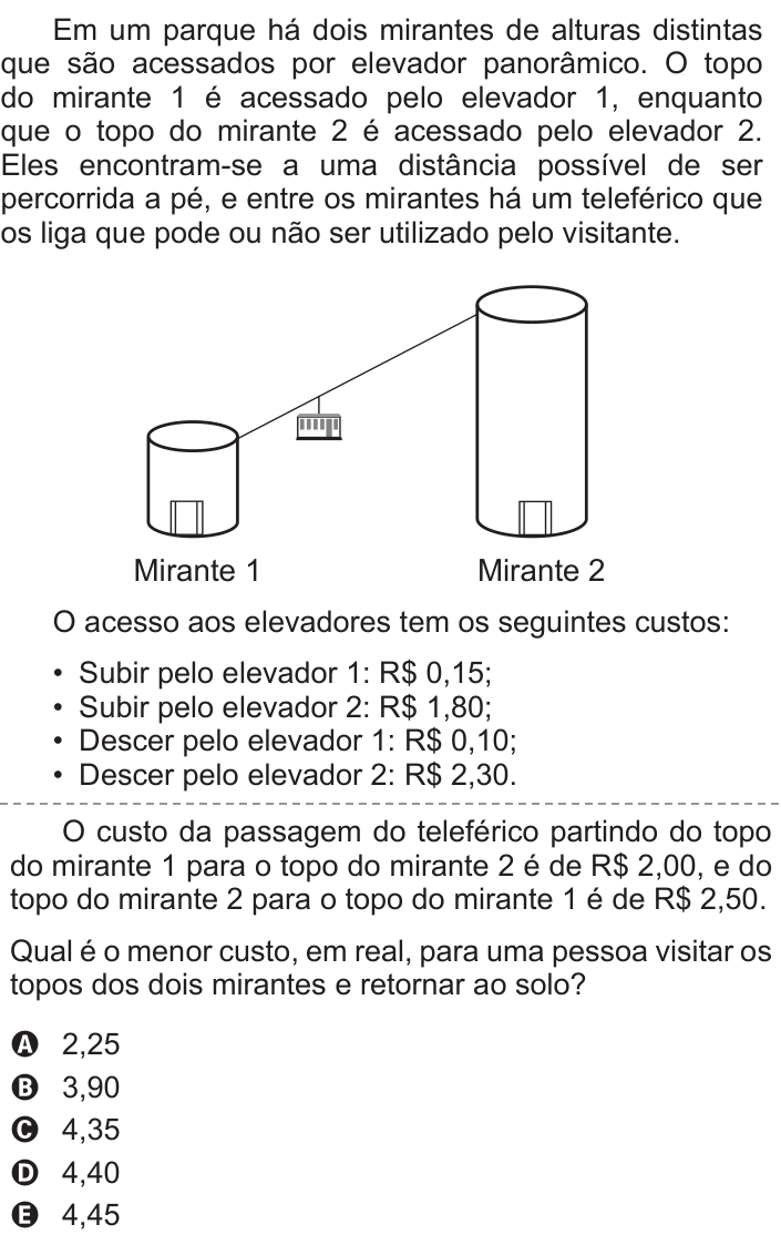 Questão 163 no caderno Azul do ENEM 2017