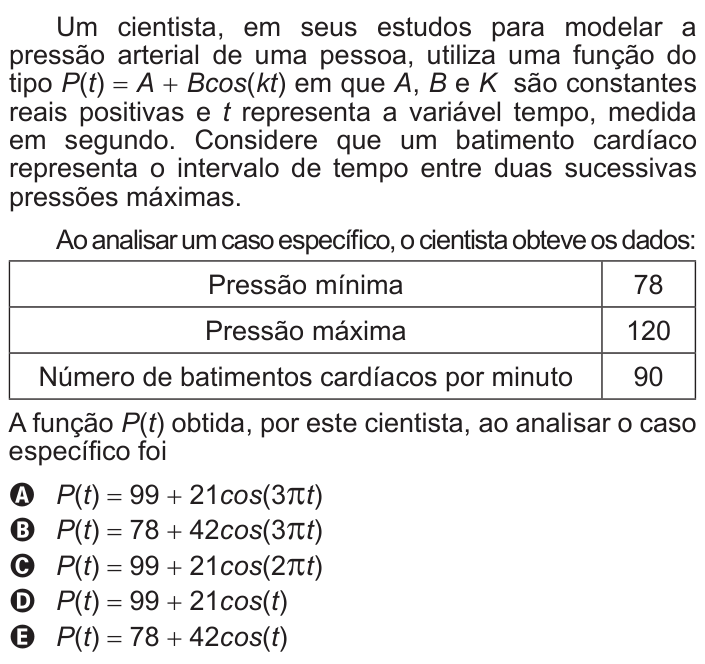 Questão 166 no caderno Azul do ENEM 2017