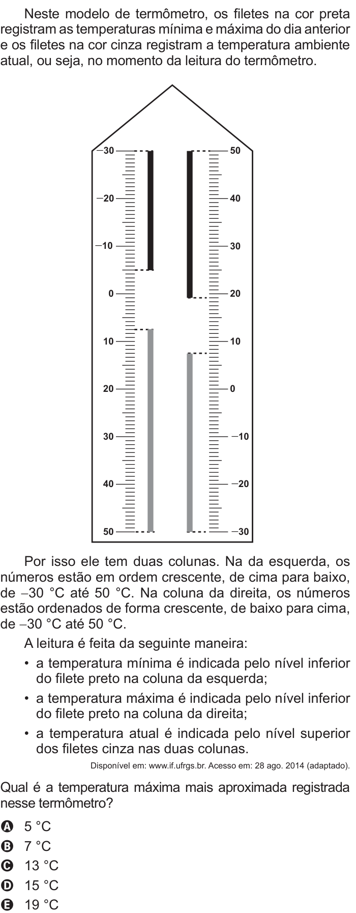 Questão 170 no caderno Azul do ENEM 2017