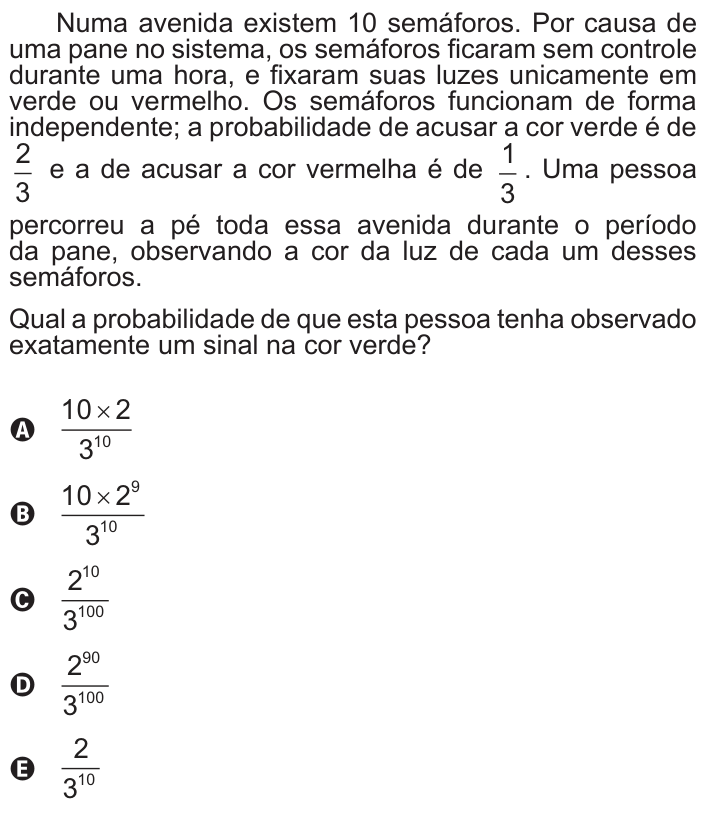 Questão 175 no caderno Azul do ENEM 2017