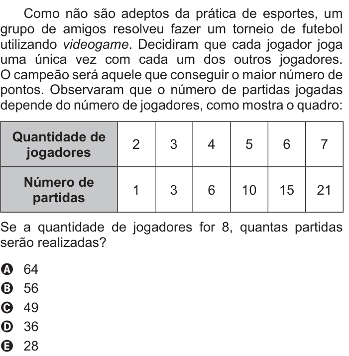 Questão 178 no caderno Azul do ENEM 2017