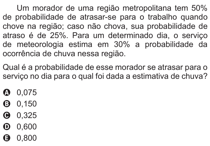 Questão 179 no caderno Azul do ENEM 2017