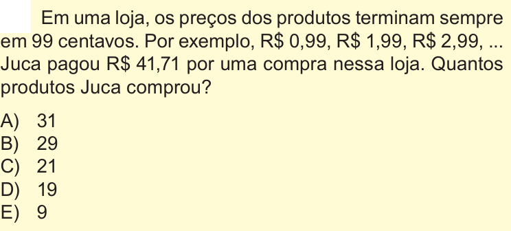 Questão 18 no caderno Nível 1 da OBMEP 2018