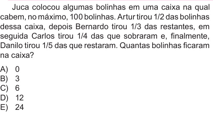 Questão 5 no caderno Nível 2 da OBMEP 2018