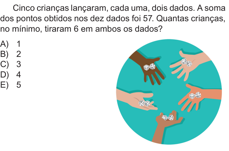 Questão 6 no caderno Nível 2 da OBMEP 2018