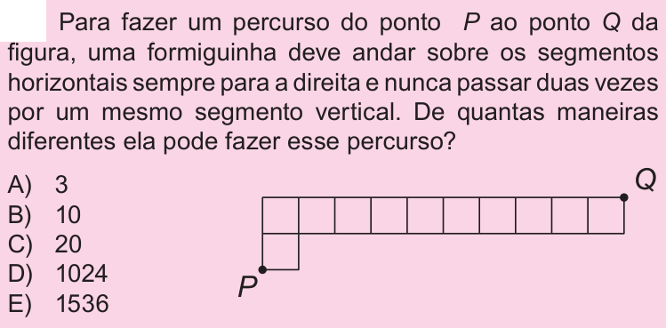 Questão 19 no caderno Nível 2 da OBMEP 2018