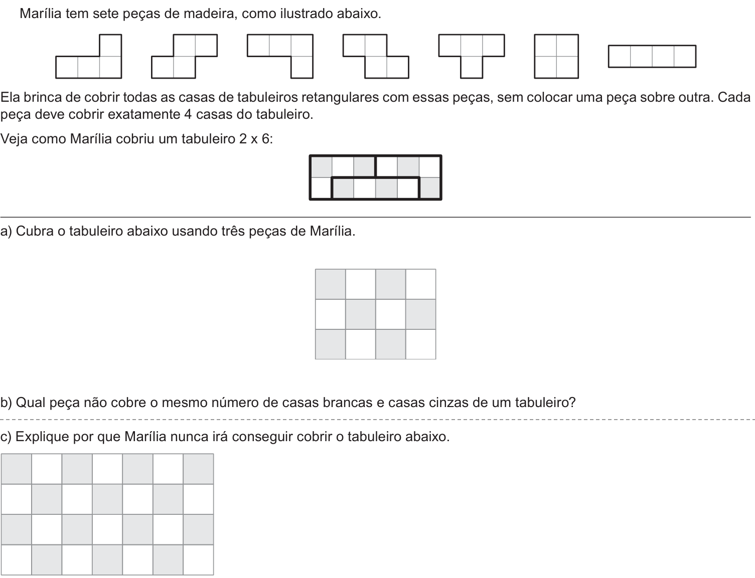 Questão 4 no caderno Nível 1 da 2ª fase da OBMEP 2018