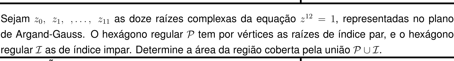 Questão 1 no caderno Matemática da 2ª fase do IME 2027