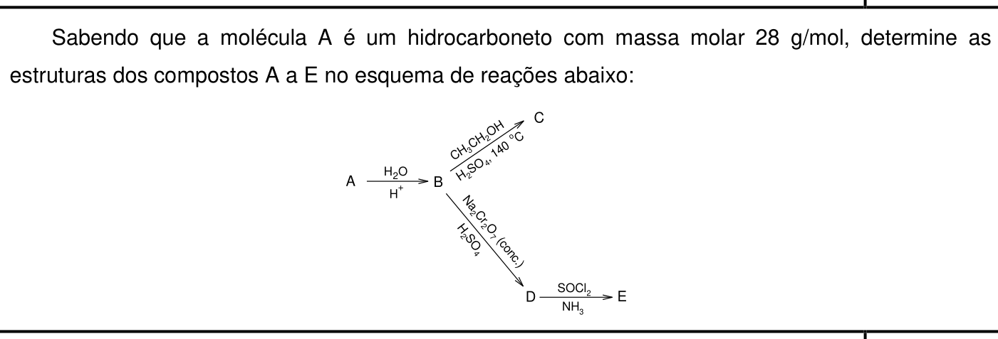 Questão 7 no caderno Química da 2ª fase do IME 2019