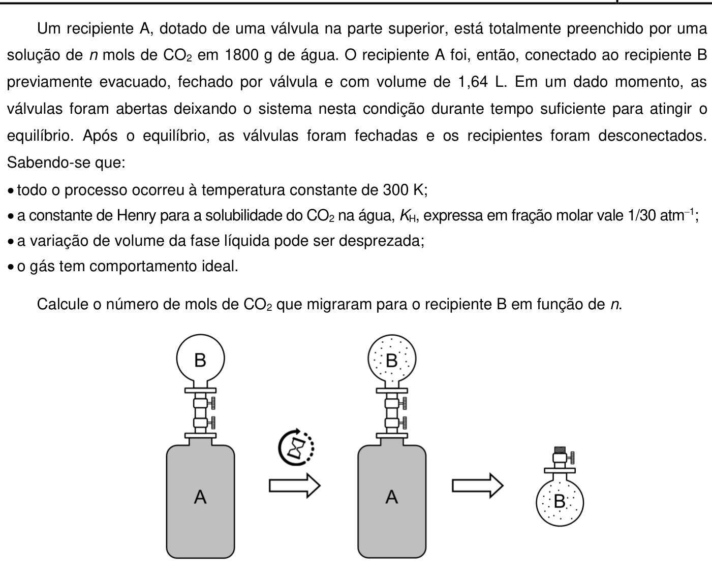 Questão 10 no caderno Química da 2ª fase do IME 2019