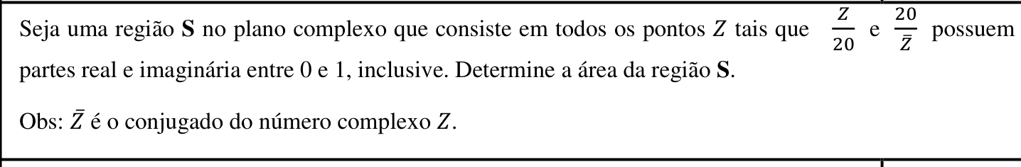 Questão 2 no caderno Matemática da 2ª fase do IME 2020
