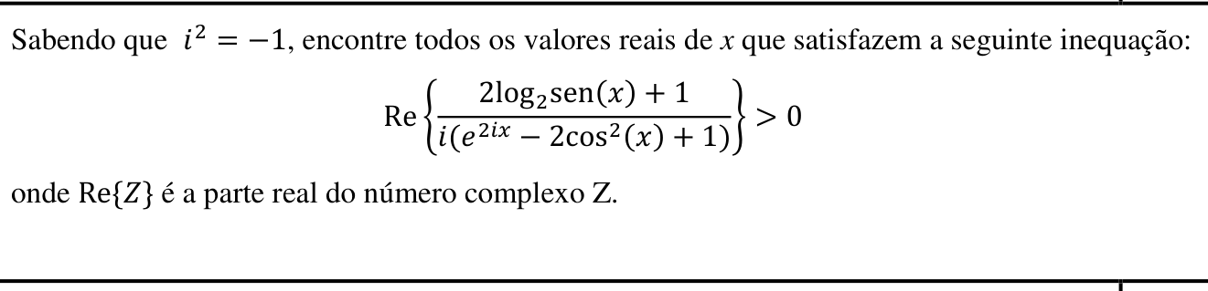 Questão 6 no caderno Matemática da 2ª fase do IME 2020
