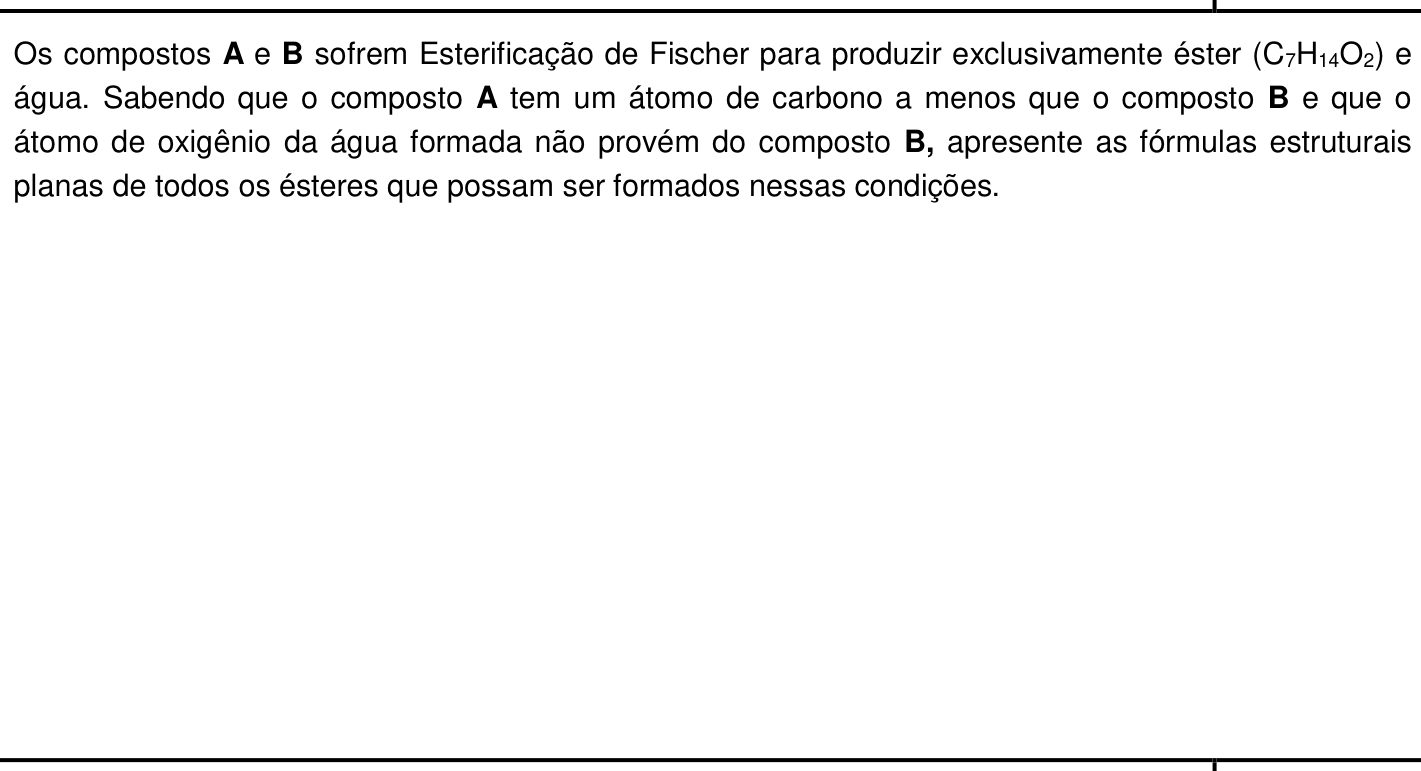 Questão 4 no caderno Química da 2ª fase do IME 2020