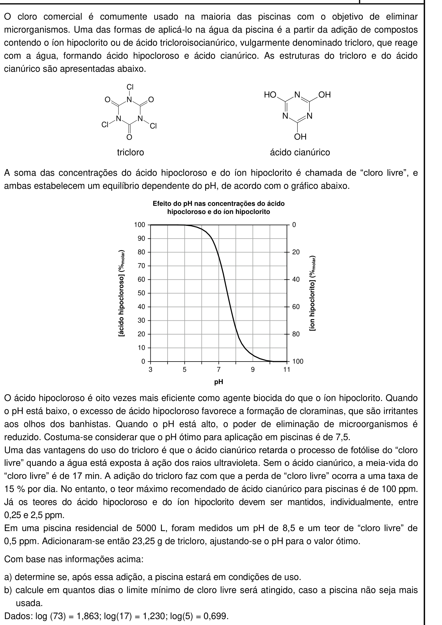 Questão 6 no caderno Química da 2ª fase do IME 2020