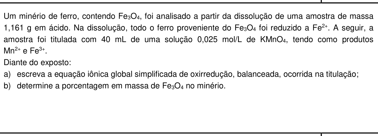 Questão 7 no caderno Química da 2ª fase do IME 2020