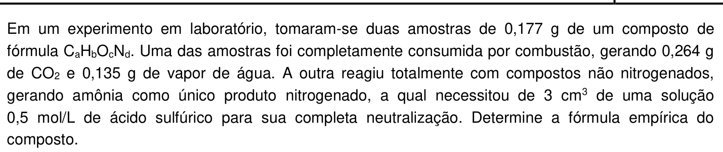 Questão 10 no caderno Química da 2ª fase do IME 2020