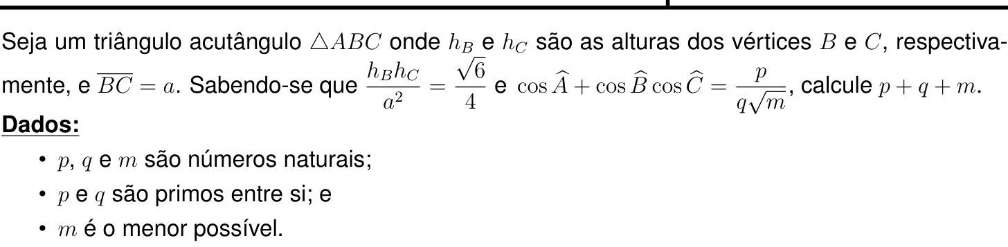 Questão 10 no caderno Matemática da 2ª fase do IME 2022