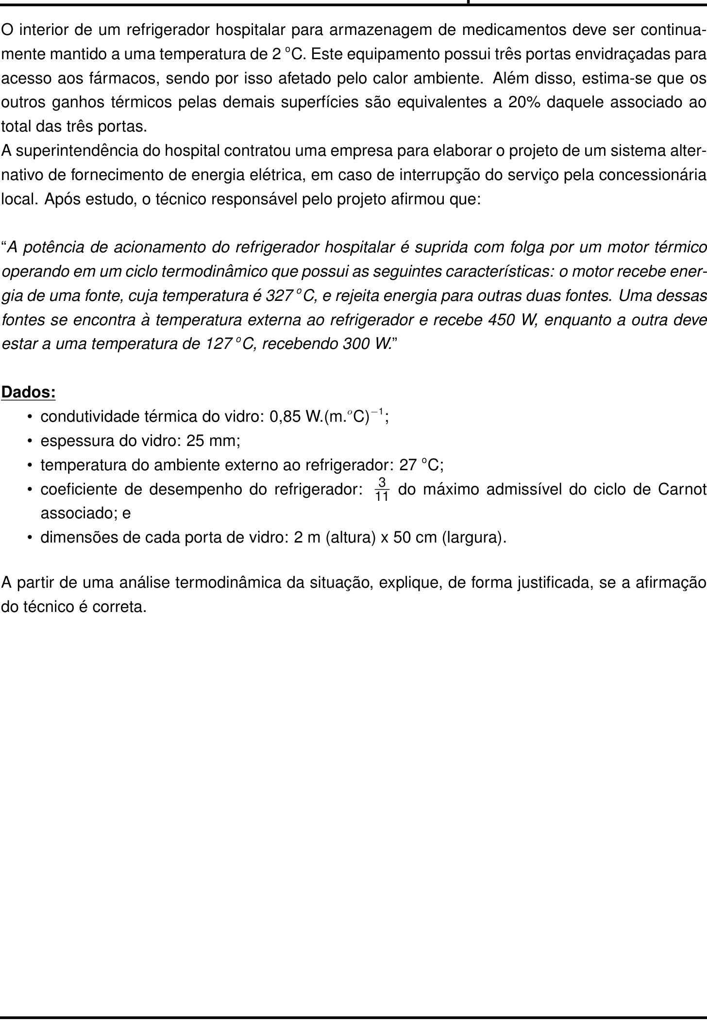 Questão 4 no caderno Física da 2ª fase do IME 2022