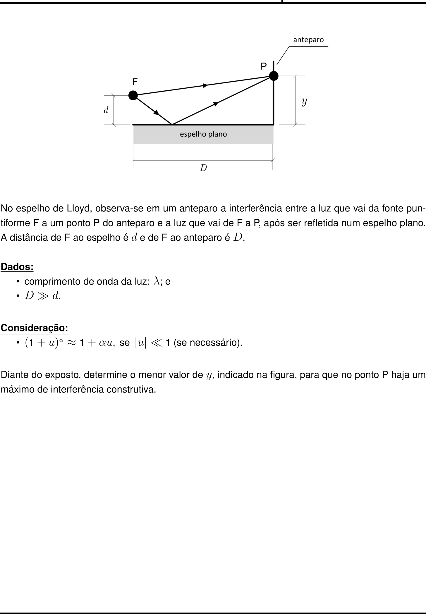 Questão 6 no caderno Física da 2ª fase do IME 2022