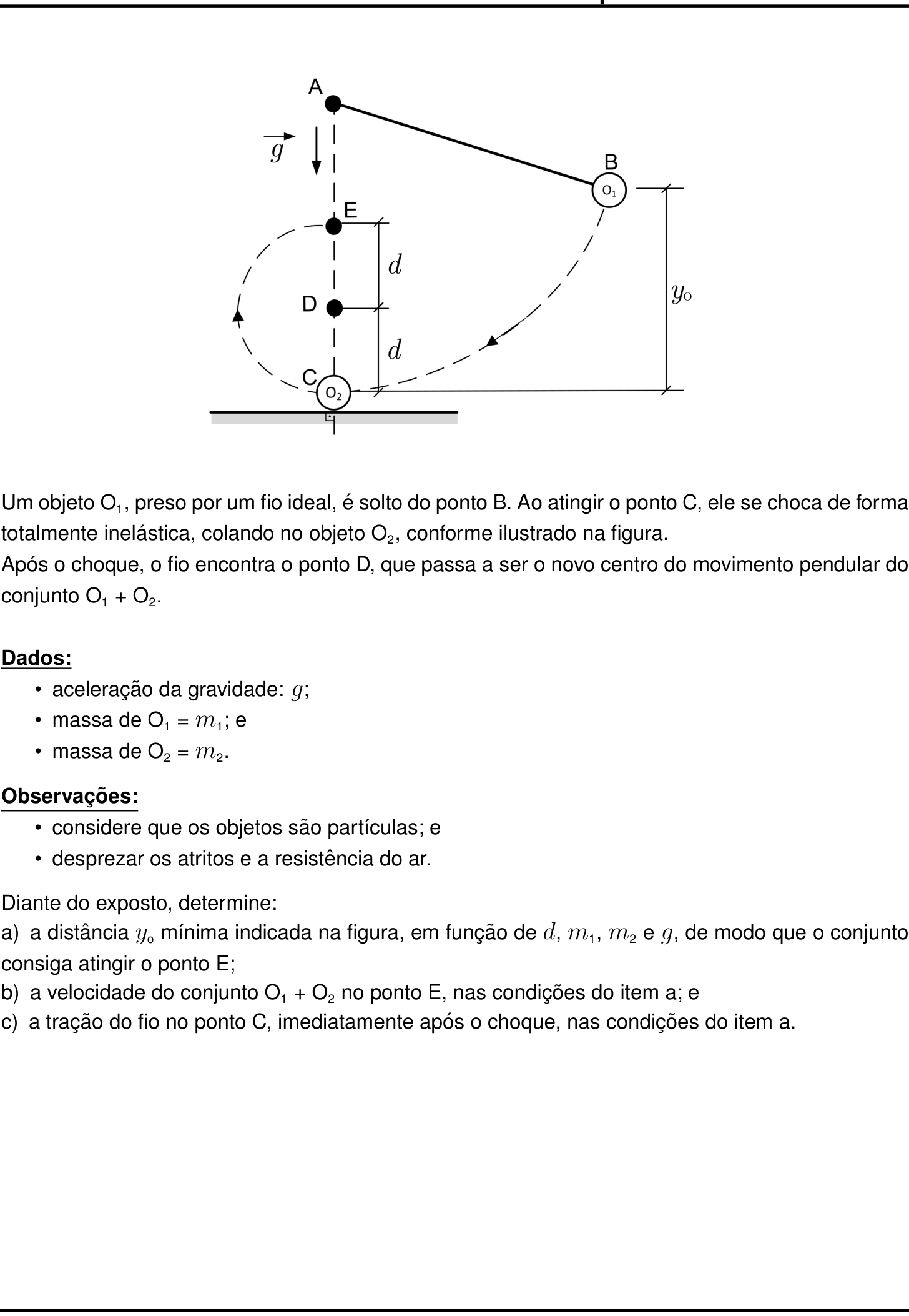 Questão 7 no caderno Física da 2ª fase do IME 2022