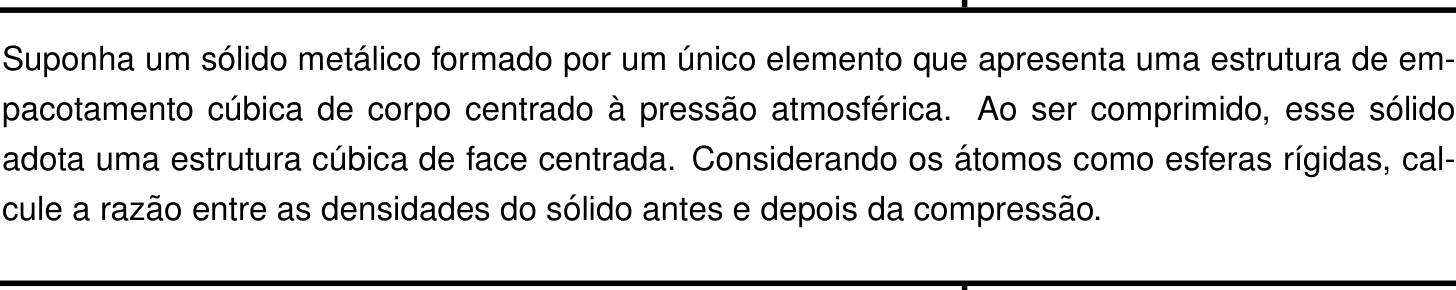Questão 5 no caderno Química da 2ª fase do IME 2022