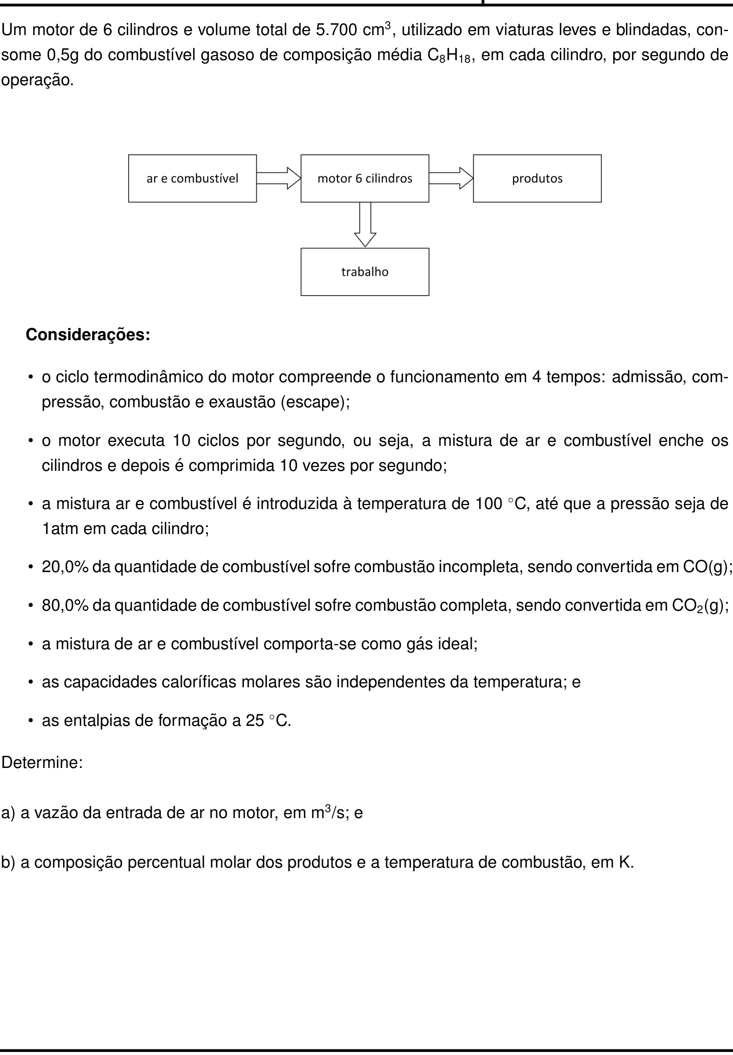 Questão 8 no caderno Química da 2ª fase do IME 2022